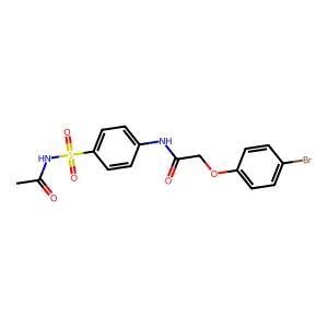 N-[4-(acetylsulfamoyl)phenyl]-2-(4-bromophenoxy)acetamide structure