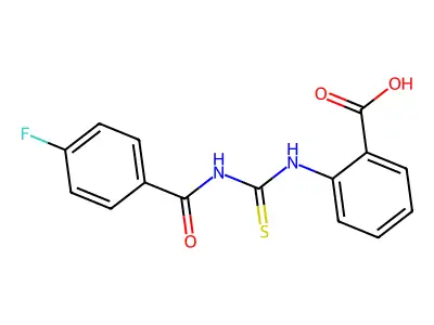 2-[(4-Fluorobenzoyl)carbamothioylamino]benzoic acid structure