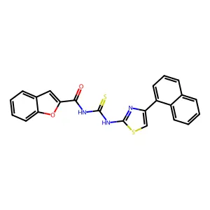 N-[(4-naphthalen-1-yl-1,3-thiazol-2-yl)carbamothioyl]-1-benzofuran-2-carboxamide structure