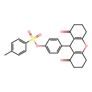 4-(1,8-dioxo-2,3,4,5,6,7,8,9-octahydro-1H-xanthen-9-yl)phenyl 4-methylbenzenesulfonate structure