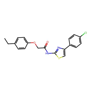 N-[4-(4-chlorophenyl)-1,3-thiazol-2-yl]-2-(4-ethylphenoxy)acetamide structure
