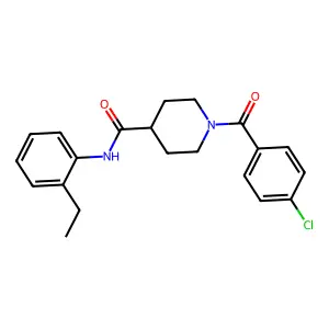 1-(4-chlorobenzoyl)-N-(2-ethylphenyl)piperidine-4-carboxamide structure