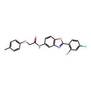 N-[2-(2,4-dichlorophenyl)-1,3-benzoxazol-5-yl]-2-(4-methylphenoxy)acetamide structure