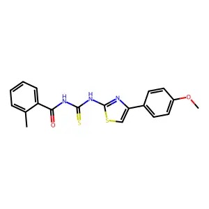 N-[[4-(4-methoxyphenyl)-1,3-thiazol-2-yl]carbamothioyl]-2-methylbenzamide structure