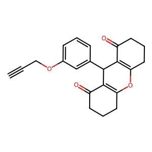 9-(3-prop-2-ynoxyphenyl)-3,4,5,6,7,9-hexahydro-2H-xanthene-1,8-dione structure