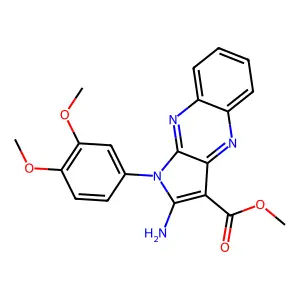 methyl 2-amino-1-(3,4-dimethoxyphenyl)-1H-pyrrolo[2,3-b]quinoxaline-3-carboxylate structure