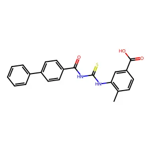 3-{[(Biphenyl-4-ylcarbonyl)carbamothioyl]amino}-4-methylbenzoic acid structure