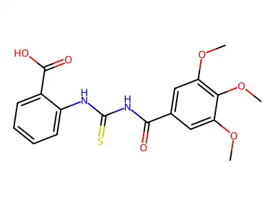 2-(3-(3,4,5-Trimethoxybenzoyl)thioureido)benzoic acid structure