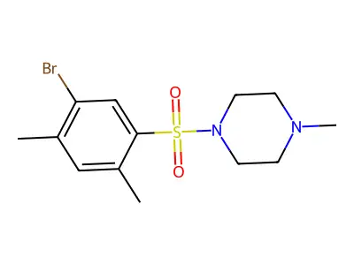 1-((5-Bromo-2,4-dimethylphenyl)sulfonyl)-4-methylpiperazine structure