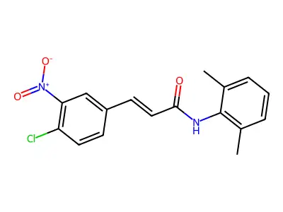 (E)-3-(4-chloro-3-nitrophenyl)-N-(2,6-dimethylphenyl)prop-2-enamide structure