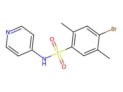 4-bromo-2,5-dimethyl-N-pyridin-4-ylbenzenesulfonamide structure