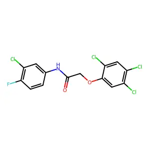 N-(3-chloro-4-fluorophenyl)-2-(2,4,5-trichlorophenoxy)acetamide structure
