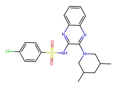4-chloro-N-[3-(3,5-dimethylpiperidin-1-yl)quinoxalin-2-yl]benzenesulfonamide structure