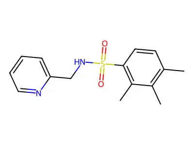 2,3,4-trimethyl-N-(pyridin-2-ylmethyl)benzenesulfonamide structure