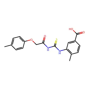 4-Methyl-3-[[[[(4-methylphenoxy)acetyl]amino]thioxomethyl]amino]-benzoic acid structure