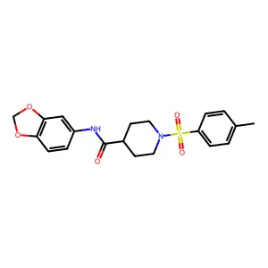 N-(1,3-benzodioxol-5-yl)-1-[(4-methylphenyl)sulfonyl]piperidine-4-carboxamide structure