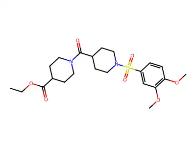 Ethyl 1-[1-(3,4-dimethoxyphenyl)sulfonylpiperidine-4-carbonyl]piperidine-4-carboxylate structure