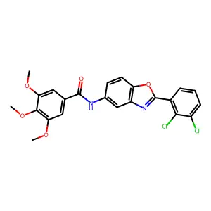 N-[2-(2,3-dichlorophenyl)-1,3-benzoxazol-5-yl]-3,4,5-trimethoxybenzamide structure