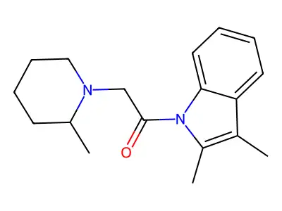 1-(2,3-dimethyl-1H-indol-1-yl)-2-(2-methylpiperidin-1-yl)ethanone structure
