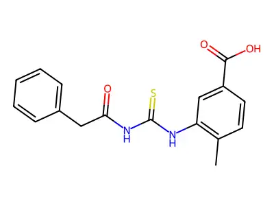 4-Methyl-3-{[(phenylacetyl)carbamothioyl]amino}benzoic acid structure