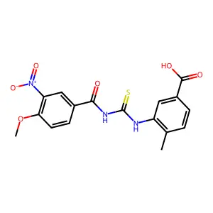 3-({[(4-Methoxy-3-nitrophenyl)carbonyl]carbamothioyl}amino)-4-methylbenzoic acid structure