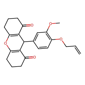 9-(3-methoxy-4-prop-2-enoxyphenyl)-3,4,5,6,7,9-hexahydro-2H-xanthene-1,8-dione structure