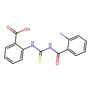 2-({[(2-Iodophenyl)carbonyl]carbamothioyl}amino)benzoic acid structure