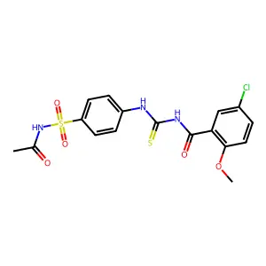 N-[[4-(acetylsulfamoyl)phenyl]carbamothioyl]-5-chloro-2-methoxybenzamide structure