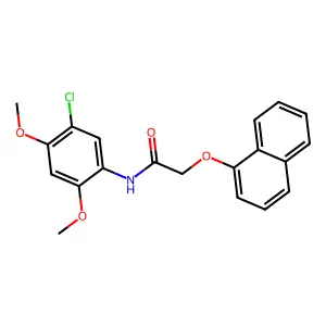 N-(5-chloro-2,4-dimethoxyphenyl)-2-naphthalen-1-yloxyacetamide structure