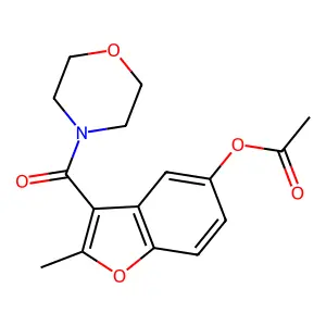 [2-Methyl-3-(morpholine-4-carbonyl)-1-benzofuran-5-yl] acetate structure