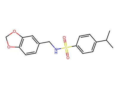 N-(1,3-benzodioxol-5-ylmethyl)-4-isopropylbenzenesulfonamide structure