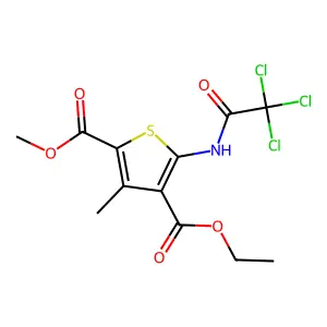 4-Ethyl 2-methyl 3-methyl-5-[(trichloroacetyl)amino]thiophene-2,4-dicarboxylate structure