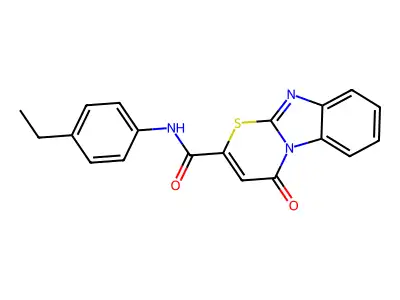 N-(4-ethylphenyl)-4-oxo-4H-[1,3]thiazino[3,2-a]benzimidazole-2-carboxamide structure