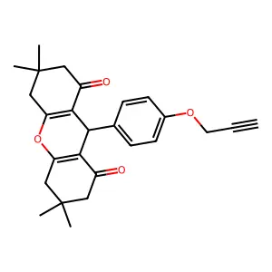 3,3,6,6-tetramethyl-9-(4-prop-2-ynoxyphenyl)-4,5,7,9-tetrahydro-2H-xanthene-1,8-dione structure