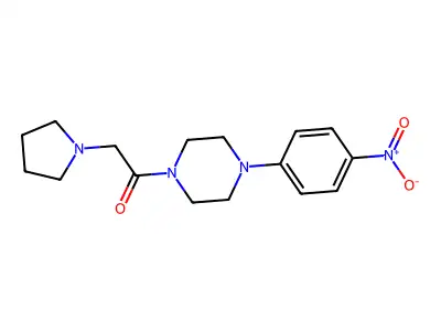 1-[4-(4-Nitrophenyl)piperazin-1-yl]-2-pyrrolidin-1-ylethanone structure