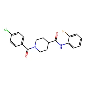 N-(2-bromophenyl)-1-(4-chlorobenzoyl)piperidine-4-carboxamide structure