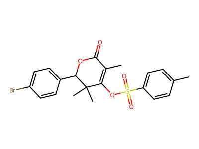 [2-(4-bromophenyl)-3,3,5-trimethyl-6-oxo-2H-pyran-4-yl] 4-methylbenzenesulfonate structure