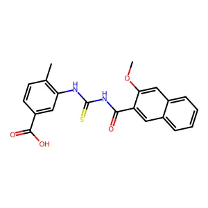 3-({[(3-Methoxy-2-naphthoyl)amino]carbonothioyl}amino)-4-methylbenzoic acid structure