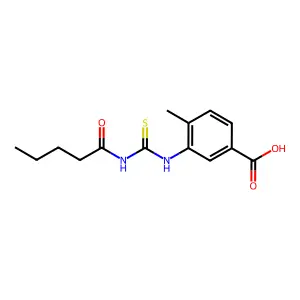 4-Methyl-3-[(pentanoylcarbamothioyl)amino]benzoic acid structure