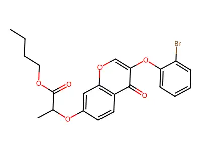 butyl 2-{[3-(2-bromophenoxy)-4-oxo-4H-chromen-7-yl]oxy}propanoate structure
