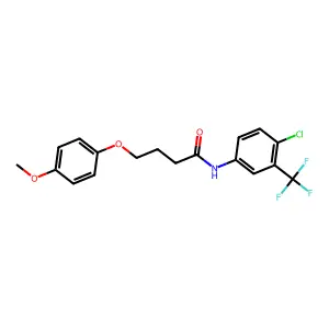 N-[4-chloro-3-(trifluoromethyl)phenyl]-4-(4-methoxyphenoxy)butanamide structure