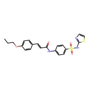 (2E)-3-(4-propoxyphenyl)-N-[4-(1,3-thiazol-2-ylsulfamoyl)phenyl]prop-2-enamide structure