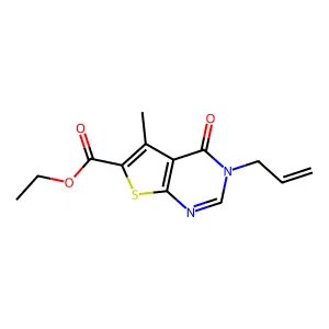 Ethyl 5-methyl-4-oxo-3-prop-2-enylthieno[2,3-d]pyrimidine-6-carboxylate structure