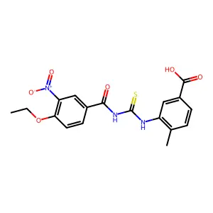 3-({[(4-Ethoxy-3-nitrophenyl)carbonyl]carbamothioyl}amino)-4-methylbenzoic acid structure