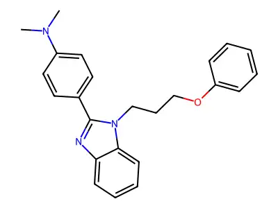 N,N-dimethyl-4-(1-(3-phenoxypropyl)-1H-benzo[d]imidazol-2-yl)aniline structure