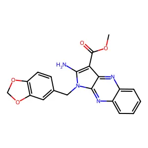 methyl 2-amino-1-(1,3-benzodioxol-5-ylmethyl)-1H-pyrrolo[2,3-b]quinoxaline-3-carboxylate structure
