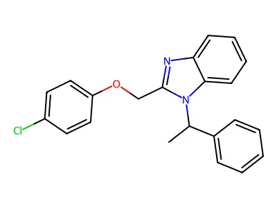 2-[(4-chlorophenoxy)methyl]-1-(1-phenylethyl)-1H-benzimidazole structure