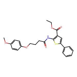 Ethyl 2-[4-(4-methoxyphenoxy)butanoylamino]-5-phenylthiophene-3-carboxylate structure