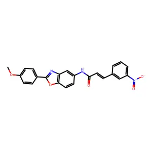 (E)-N-[2-(4-methoxyphenyl)-1,3-benzoxazol-5-yl]-3-(3-nitrophenyl)prop-2-enamide structure