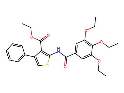 Ethyl 4-phenyl-2-[(3,4,5-triethoxyphenyl)carbonylamino]thiophene-3-carboxylate structure